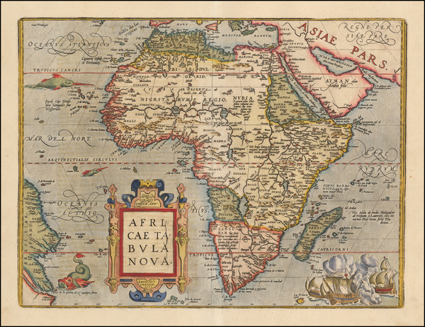 46-Africa and Africa Map By Abraham Ortelius