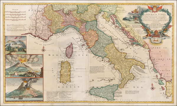 97-Italy and Balearic Islands Map By Herman Moll