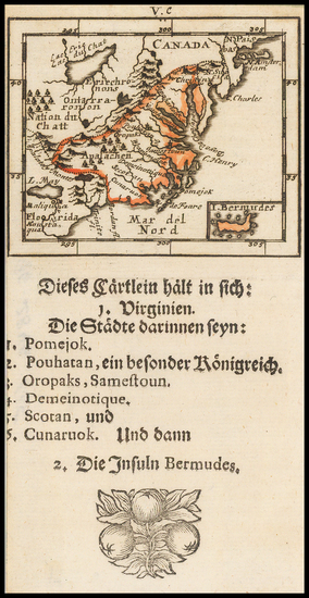 71-Mid-Atlantic and Southeast Map By Johann Ulrich Muller