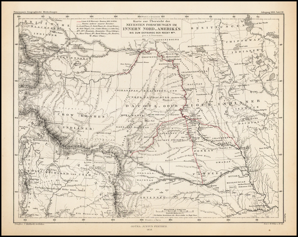 0-Plains, Southwest and Rocky Mountains Map By Augustus Herman Petermann