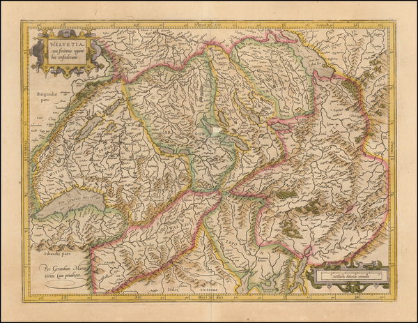 70-Switzerland Map By  Gerard Mercator