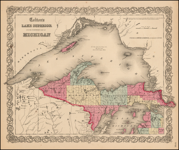 84-Midwest and Michigan Map By Joseph Hutchins Colton