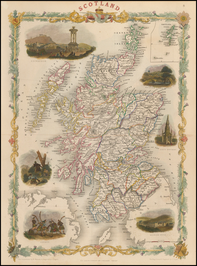 91-Scotland Map By John Tallis