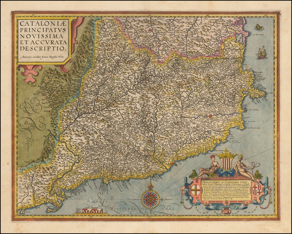 58-Spain Map By Abraham Ortelius / Johannes Baptista Vrients