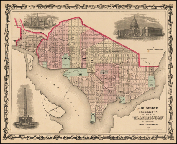 92-Mid-Atlantic Map By Benjamin P Ward  &  Alvin Jewett Johnson