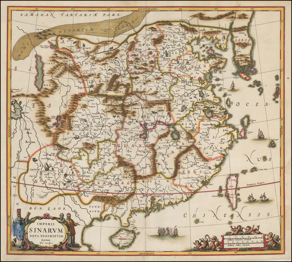 48-China and Korea Map By Jan Jansson / Johannes van Loon