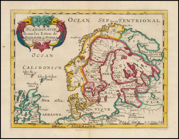 74-Scandinavia Map By Nicolas Sanson