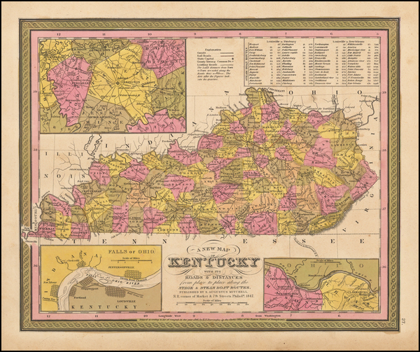 83-Kentucky Map By Samuel Augustus Mitchell