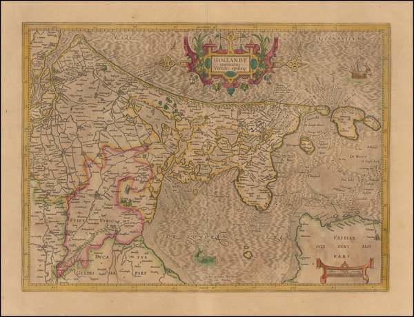 50-Netherlands Map By  Gerard Mercator
