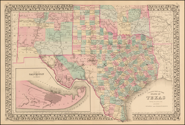 47-Texas, Plains and Southwest Map By Samuel Augustus Mitchell Jr.