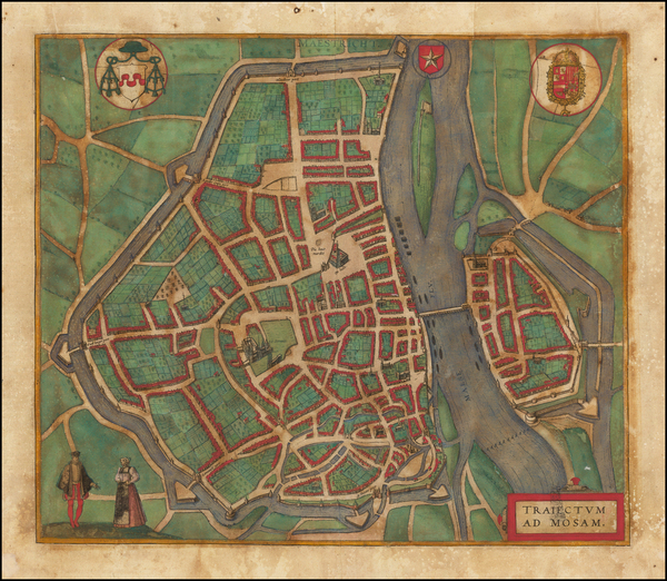 18-Netherlands Map By Georg Braun  &  Frans Hogenberg