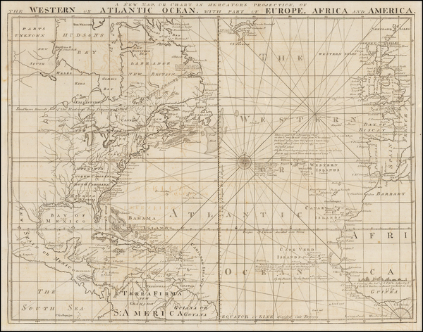 64-Atlantic Ocean and North America Map By John Bew