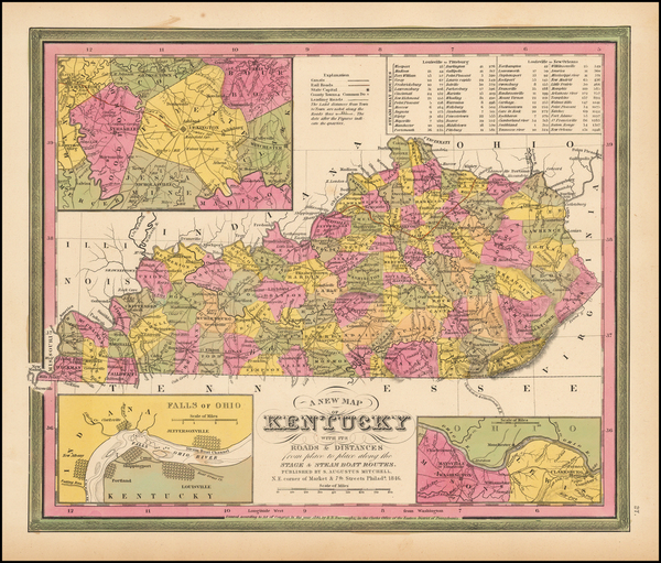 89-South Map By Samuel Augustus Mitchell