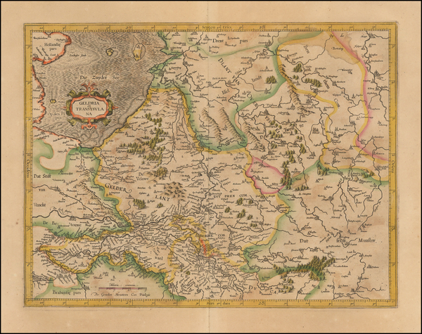 36-Netherlands Map By  Gerard Mercator