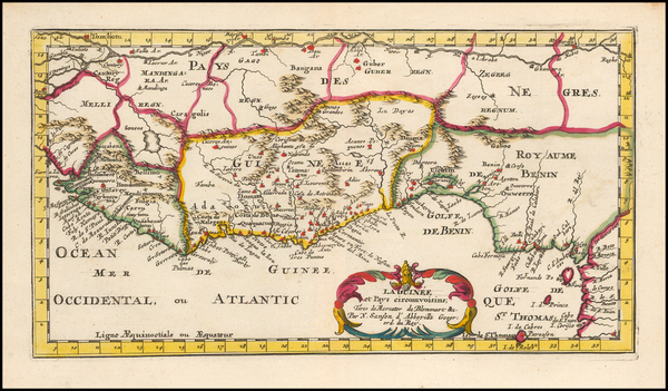 96-West Africa Map By Nicolas Sanson