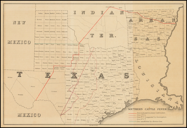 100-Texas, Plains and Southwest Map By Julius Bien