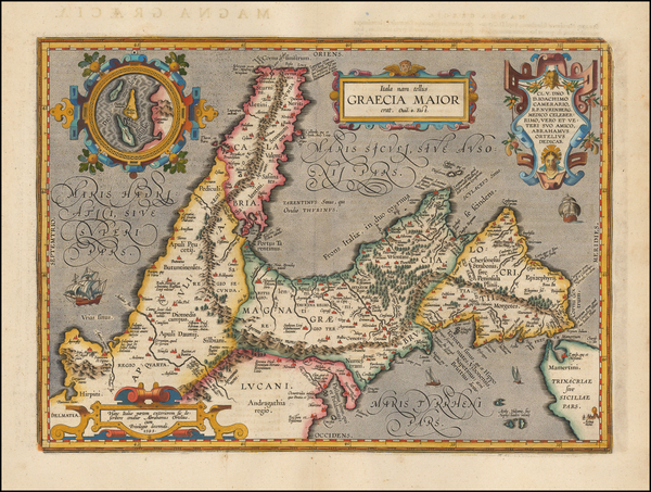 61-Italy and Southern Italy Map By Abraham Ortelius