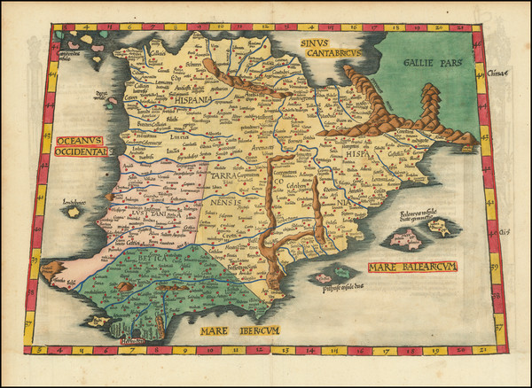 Old Map of Portugal 1700 Mapa de Portugal Portuguese map