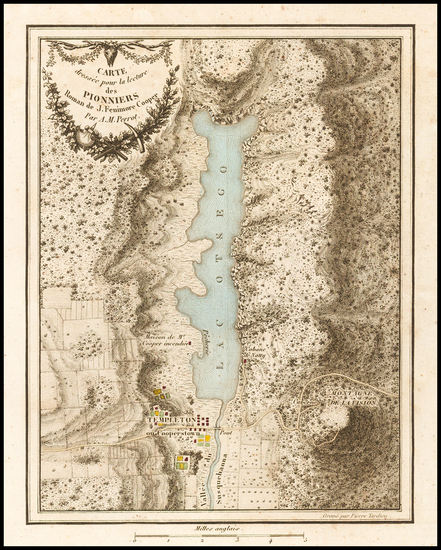 46-New York State Map By Pierre Antoine Tardieu / James Fenimore Cooper