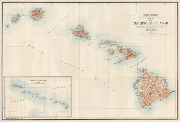 56-Hawaii and Hawaii Map By U.S. General Land Office