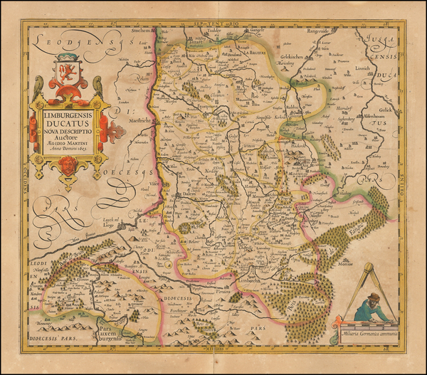 45-Netherlands Map By Henricus Hondius