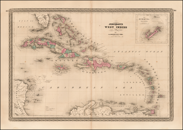 67-Caribbean Map By Alvin Jewett Johnson