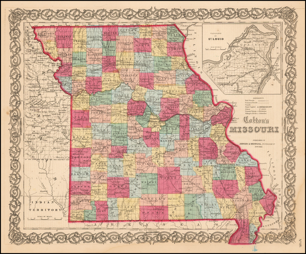 39-Midwest and Plains Map By Joseph Hutchins Colton