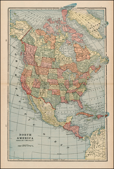 27-North America Map By George F. Cram