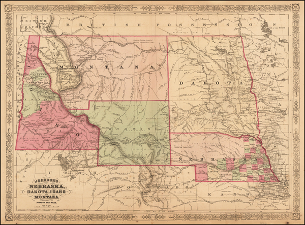 19-Plains and Rocky Mountains Map By Benjamin P Ward / Alvin Jewett Johnson