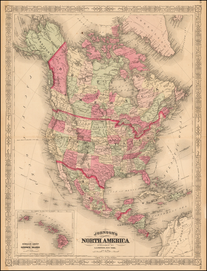 67-North America Map By Alvin Jewett Johnson