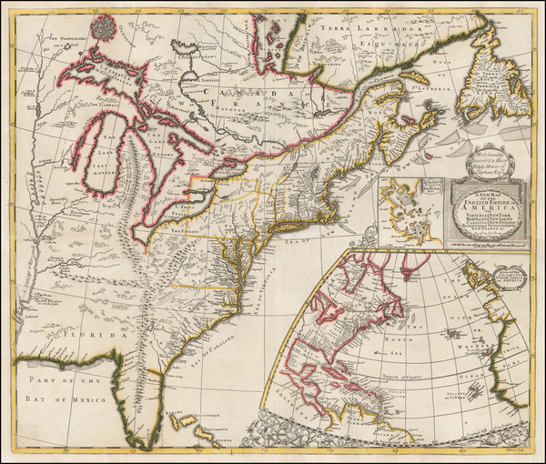 32-United States, New England, Mid-Atlantic and Southeast Map By John Senex