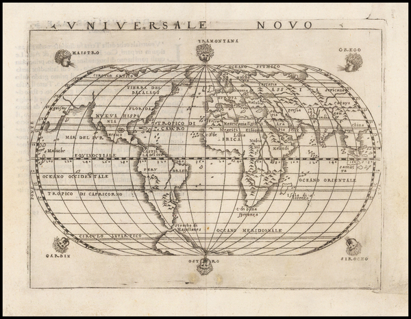 58-World and World Map By Giacomo Gastaldi