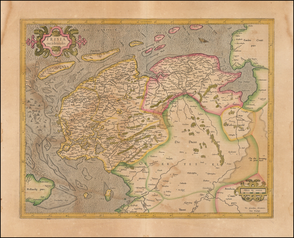 46-Netherlands Map By  Gerard Mercator