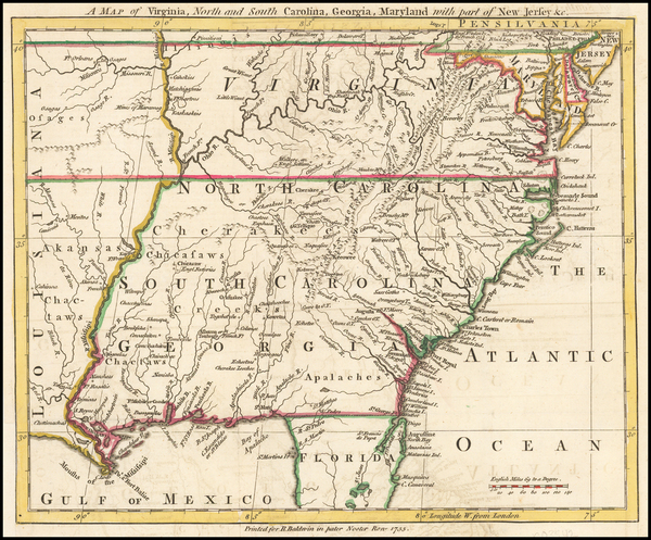 52-Mid-Atlantic, South, Southeast and Midwest Map By London Magazine