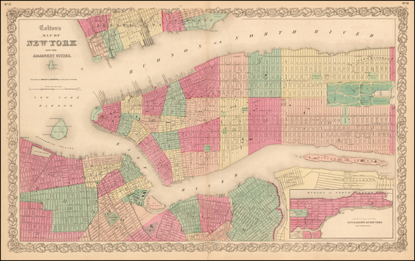 5-New York City Map By Joseph Hutchins Colton