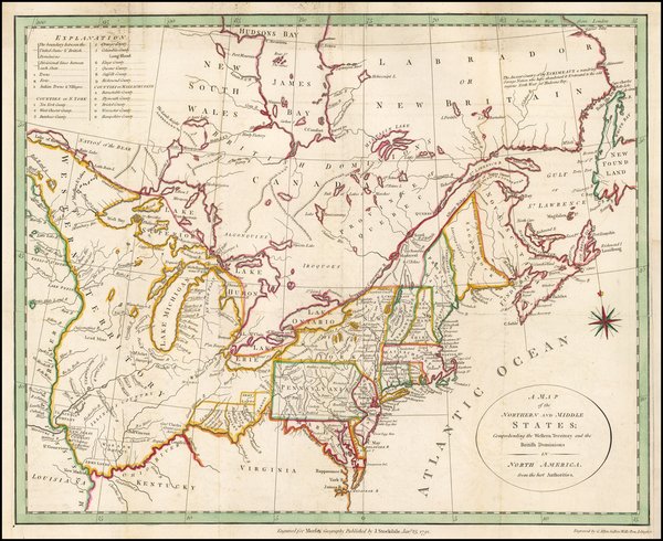28-United States, New England, Mid-Atlantic, Midwest and Canada Map By John Stockdale / Jedidiah M