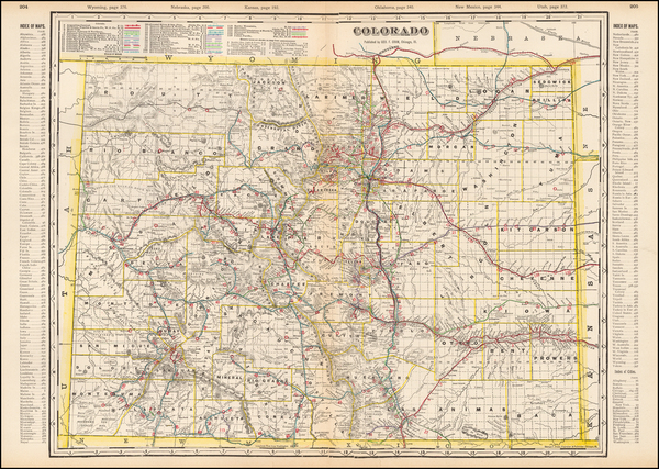 83-Southwest and Rocky Mountains Map By George F. Cram