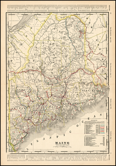 47-New England Map By George F. Cram