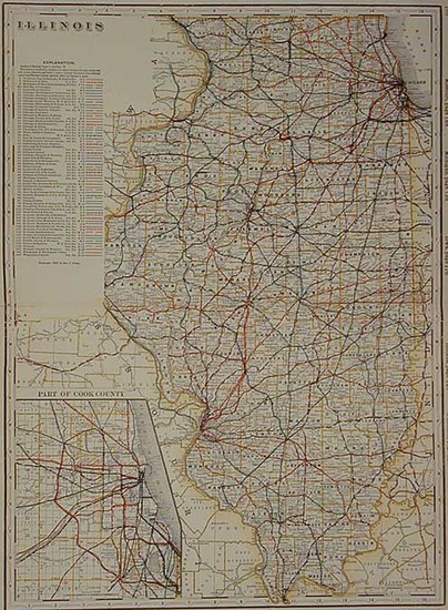 90-Midwest Map By George F. Cram