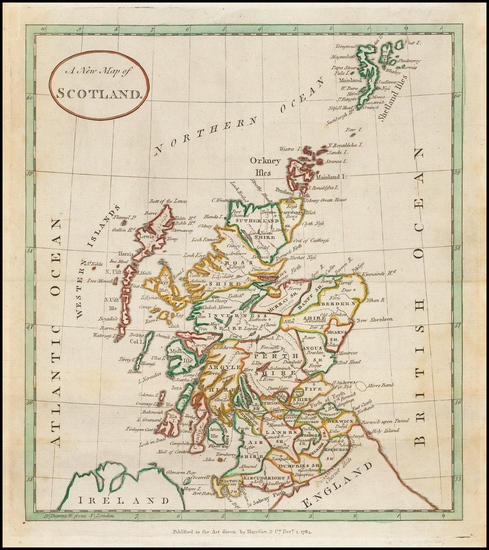 52-Scotland Map By Harrison & Co.