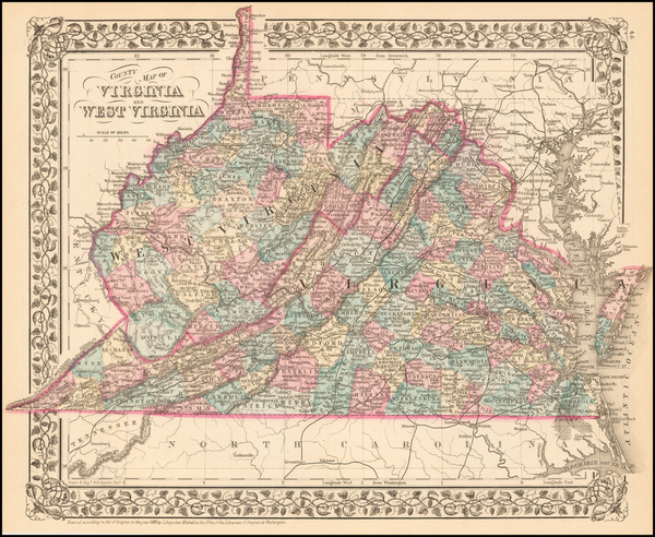 35-Mid-Atlantic and Southeast Map By Samuel Augustus Mitchell Jr.