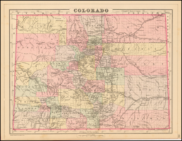 94-Plains, Southwest, Rocky Mountains and Colorado Map By Samuel Augustus Mitchell Jr.