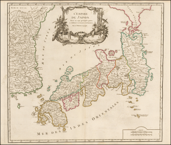 75-Japan and Korea Map By Gilles Robert de Vaugondy