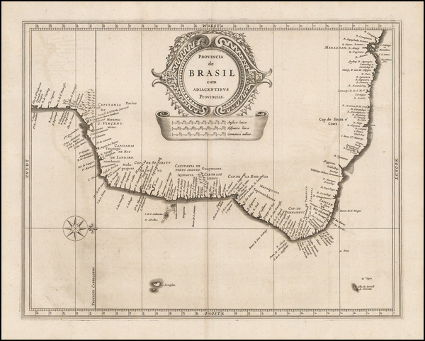 15-Brazil Map By Joannes De Laet