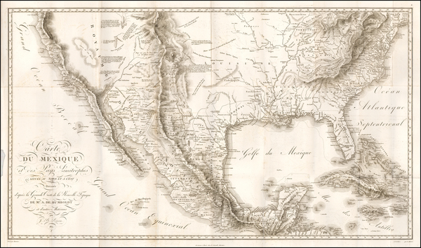 40-Texas, Plains, Southwest, Rocky Mountains, Mexico and California Map By Alexander Von Humboldt