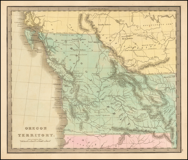 78-Oregon, Washington and Canada Map By Jeremiah Greenleaf