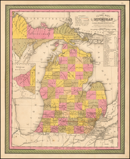 11-Michigan Map By Samuel Augustus Mitchell