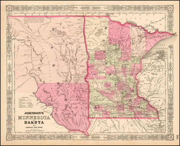 44-Midwest and Plains Map By Benjamin P Ward  &  Alvin Jewett Johnson