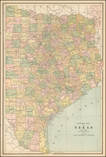 55-Texas Map By George F. Cram