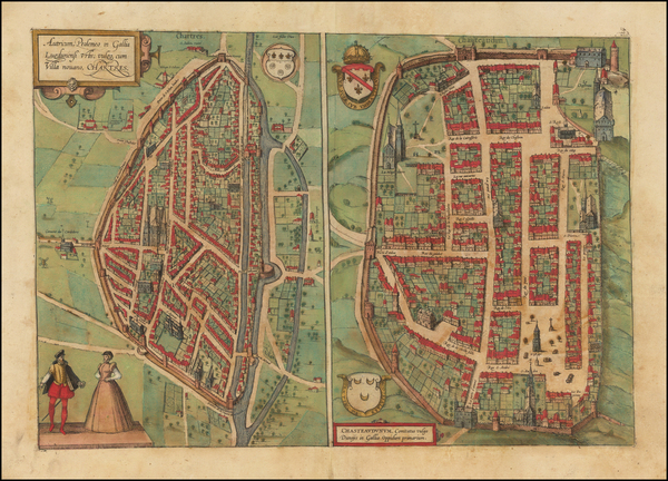 75-France Map By Georg Braun  &  Frans Hogenberg